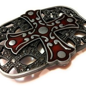 CROSS AND SHIELD ` Full Metal BELT BUCKLE RD